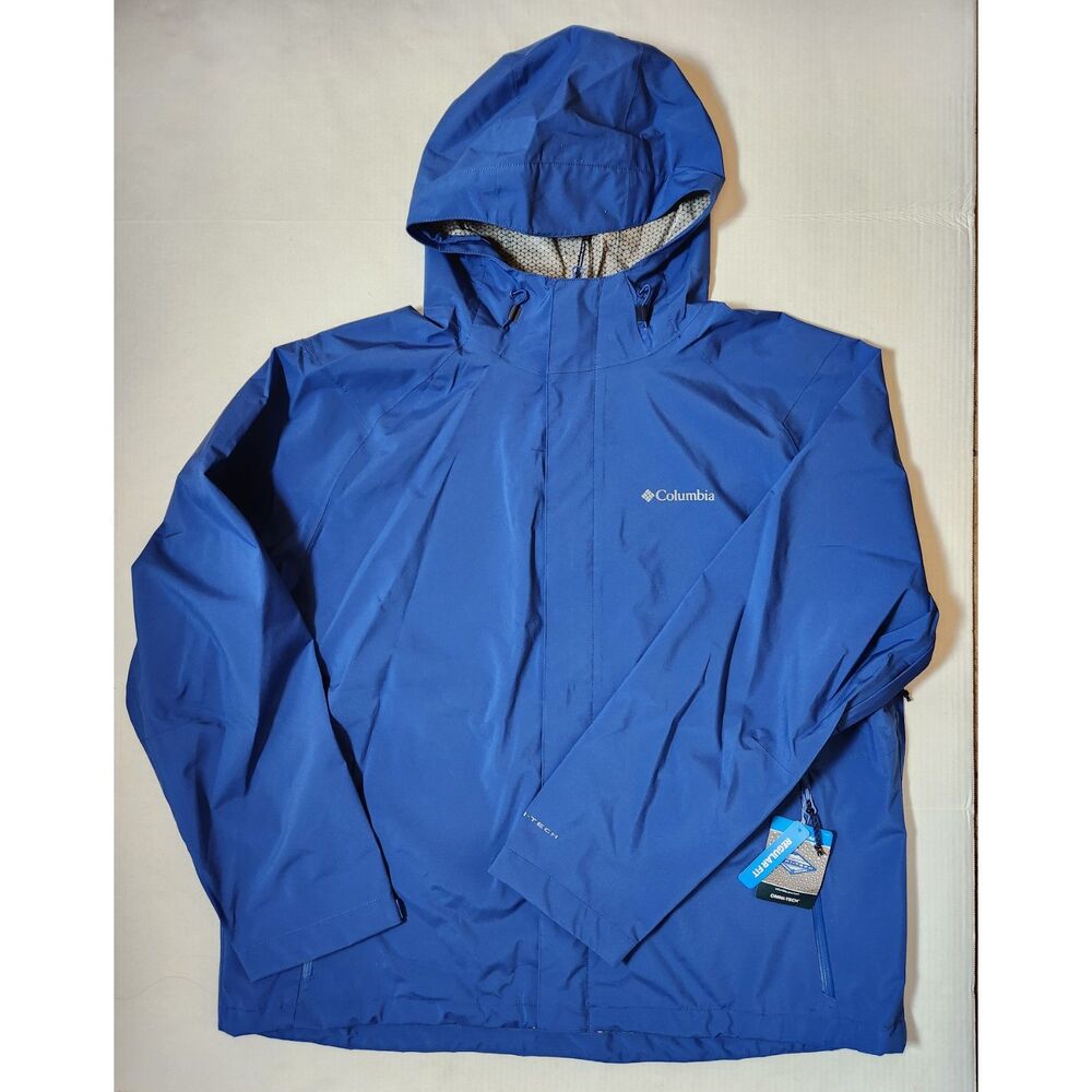 Columbia Earth Explorer II Omni‑Tech Waterproof Shell Jacket Men’s XXL Hooded